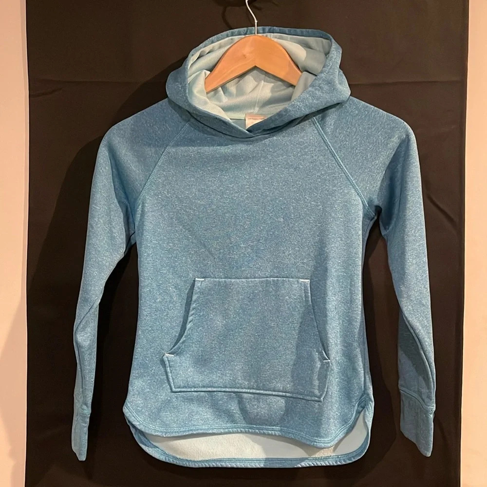 3/$20 Athletic Works Kids Blue Fleece-Lined Hoodie Size Med Calypso Blue Heather